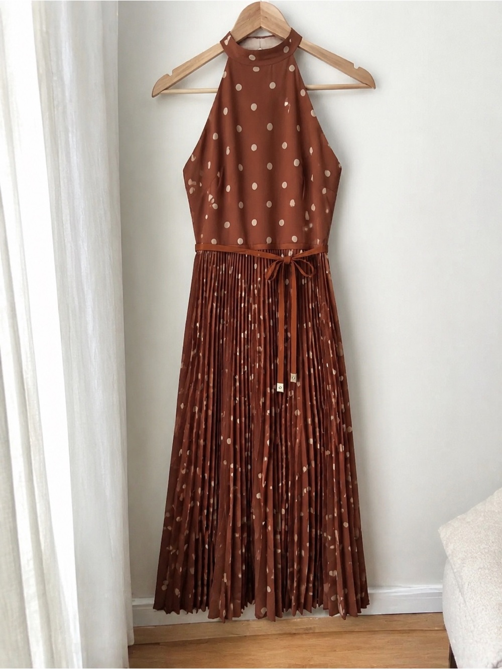 Zimmermann Rust Halter Polka Dot Maxi Dress - Picture 2 of 4